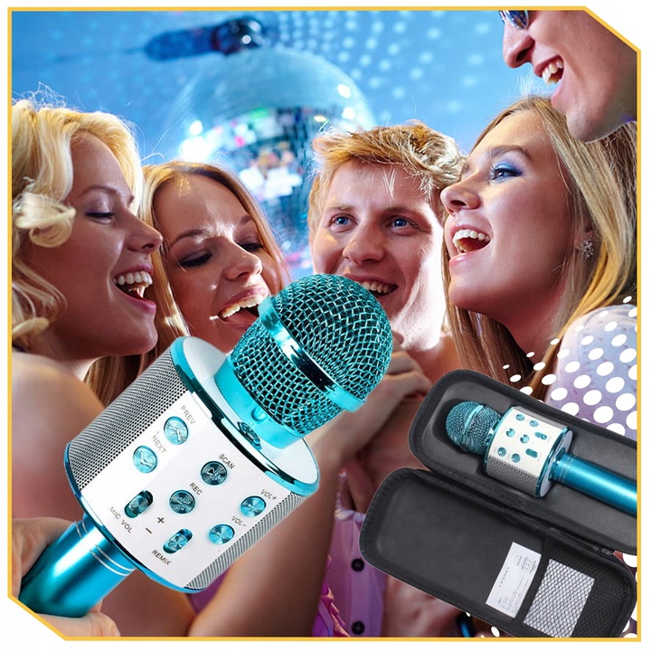 BEZPRZEWODOWY MIKROFON KARAOKE BLUETOOTH GŁOŚNIK DLA DZIECI NA PREZENT USB Zawiera baterie tak